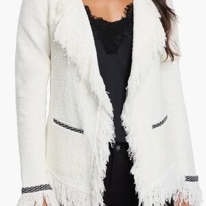NIC+ZOE White Fringe Blazer